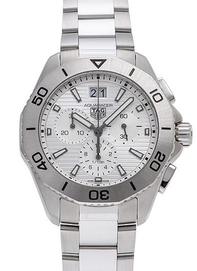 TAG HEUER AQUARACER PROFESSIONAL SILVER NEW WATCH: TAG Heuer Aquaracer Professional Silver New Watch Brand: TAG Heuer Type/Style: Wristwatch Material: SS Color: Dial Color Silver Size: Case Size: 40mm Accessories: None Accessories Notice: When
