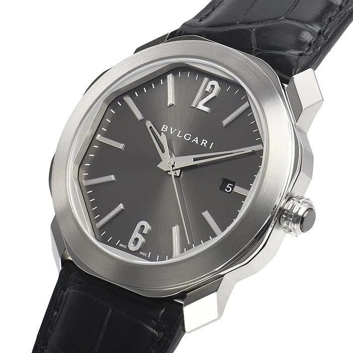 BVLGARI BULGARI OCTO ROMA WATCH: BVLGARI Bulgari Octo Roma Watch Brand: Bvlgari Type/Style: Wristwatch Material: SS leather Color: Dial Color Grey Size: Case Size: 41mm Accessories: None Accessories Notice: When purchasing pre-owned