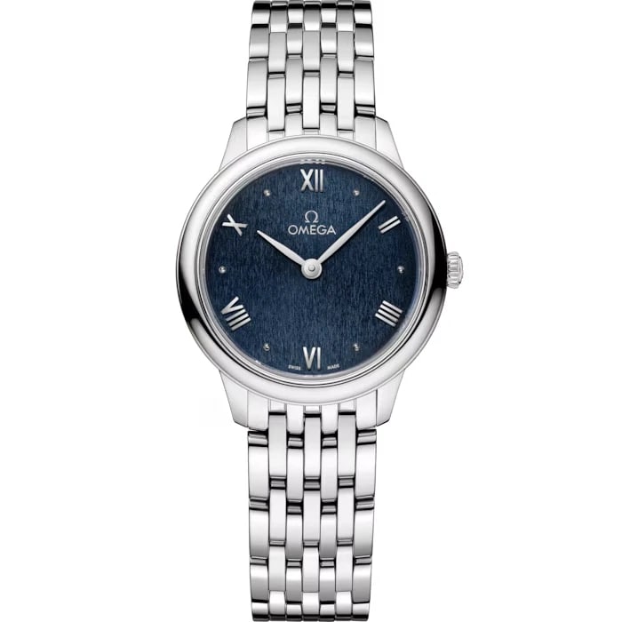 OMEGA DE VILLE PRESTIGE WOMEN WATCH: OMEGA De ville Prestige WOMEN Watch Brand: OMEGA Type/Style: Wristwatch Material: ss Color: Dial Color blue Size: Case Size: 28mm Accessories: None Accessories Notice: When purchasing pre-owned