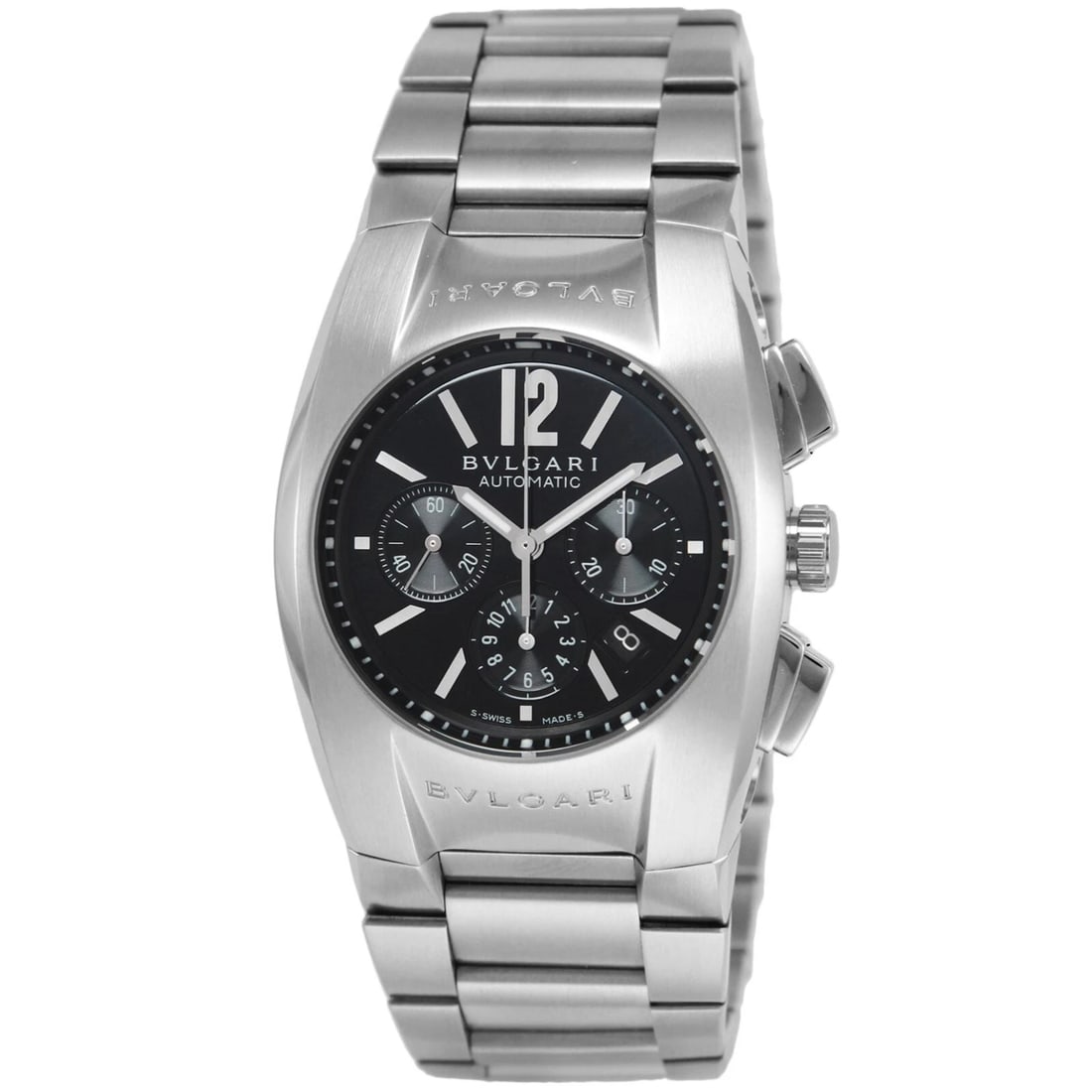 BVLGARI ERGON CHRONOGRAPH WATCH: BVLGARI Ergon Chronograph Watch Brand: Bvlgari Type/Style: Wristwatch Material: ss Color: Dial Color Black Size: Case Size: 35mm Accessories: None Accessories Notice: When purchasing pre-owned goods,
