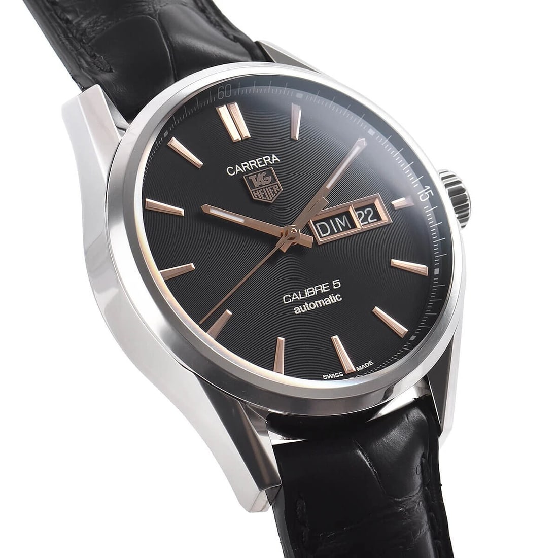 TAG HEUER CARRERA CALIBER DAY DATE WATCH: Tag Heuer Carrera Caliber Day Date Watch Brand: TAG Heuer Type/Style: Wristwatch Material: SS Color: Dial Color Black Size: Case Size: 41mm Accessories: None Accessories Notice: When purchasing