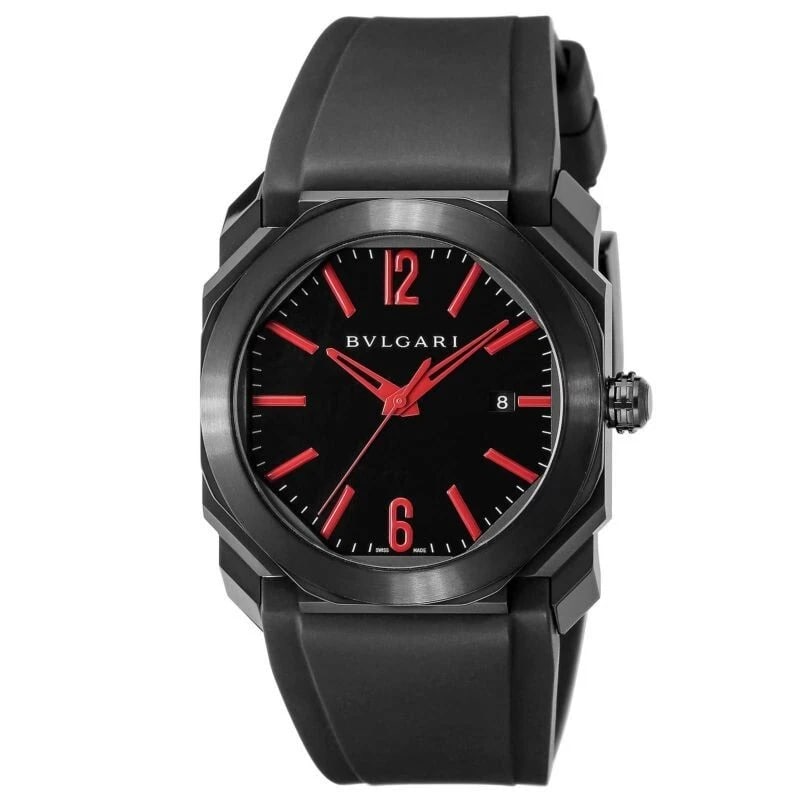 BVLGARI OCTO WATCH: BVLGARI Octo Watch Brand: Bvlgari Type/Style: Wristwatch Material: SS rubber Color: Dial Color Black Size: Case Size: 41mm Accessories: None Accessories Notice: When purchasing pre-owned goods,
