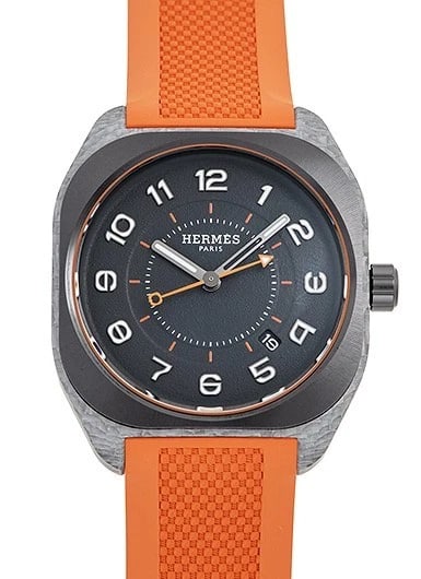 HERMES H BLACK BRAND NEW WATCH: Hermes H Black Brand New Watch Brand: HERM?S Type/Style: Wristwatch Material: Dial Material: Glass Fiber x CE strap rubber Color: Dial Color Gray Size: Case Size: 39mm Accessories: None Ac