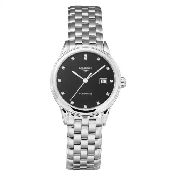 LONGINES FLAGSHIP BLACK WATCH: LONGINES Flagship Black Watch Brand: Longines Type/Style: Wristwatch Material: SS Color: Dial Color Black Size: [Case Size] 30mm x 30mm x 9mm Accessories: None Accessories Notice: When pur