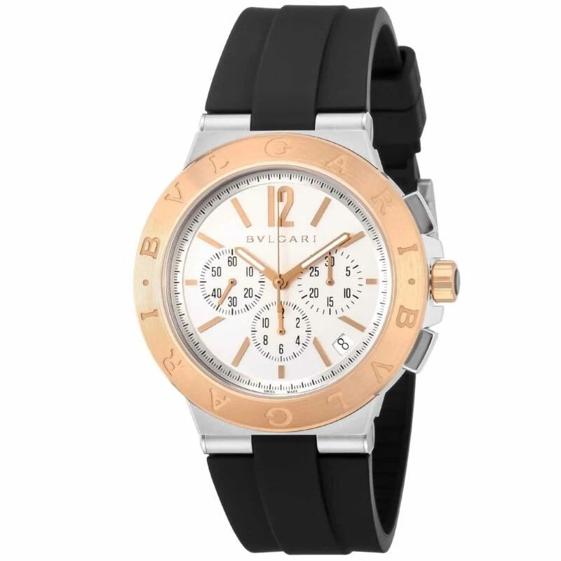 BVLGARI DIAGONO WATCH: BVLGARI Diagono Watch Brand: Bvlgari Type/Style: Wristwatch Material: SS + 18k Rose Gold Color: Dial Color Black Size: Case diameter: 41?43?12(mm), 103(g) Accessories: None Accessories Not