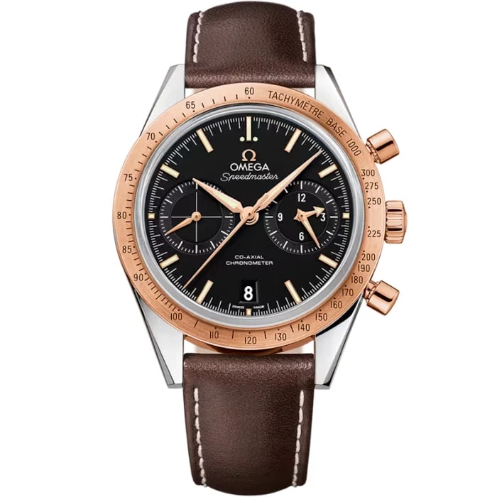 OMEGA SPEEDMASTER CHRONOGRAPH WATCH: Omega Speedmaster Chronograph Watch Brand: OMEGA Type/Style: Wristwatch Material: SS + 18k Sedna Gold Color: Dial Color Black Size: Case Size: 42mm Accessories: None Accessories Notice: When