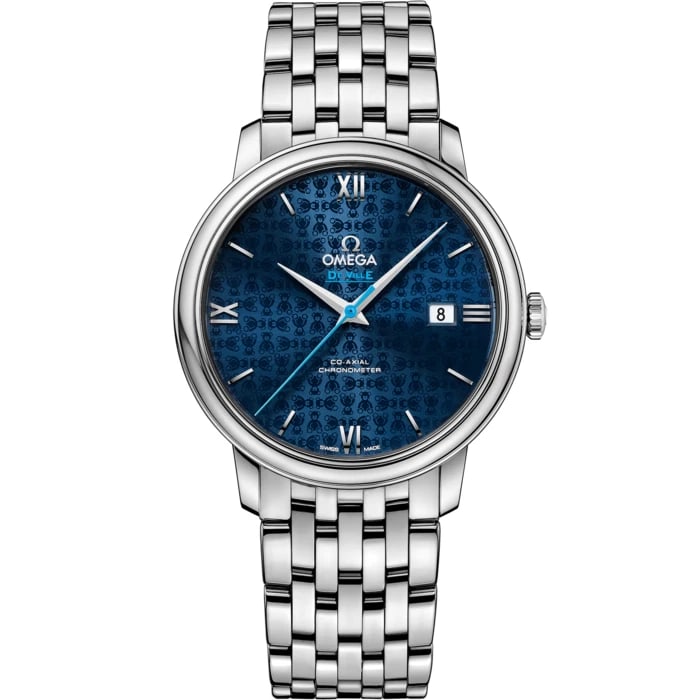 OMEGA DE VILLE PRESTIGE CO-AXIAL ORBIS WATCH: Omega De Ville Prestige Co-Axial Orbis Watch Brand: OMEGA Type/Style: Wristwatch Material: SS Color: Dial Color blue Size: Case Size: 39.5mm Accessories: None Accessories Notice: When purchasing