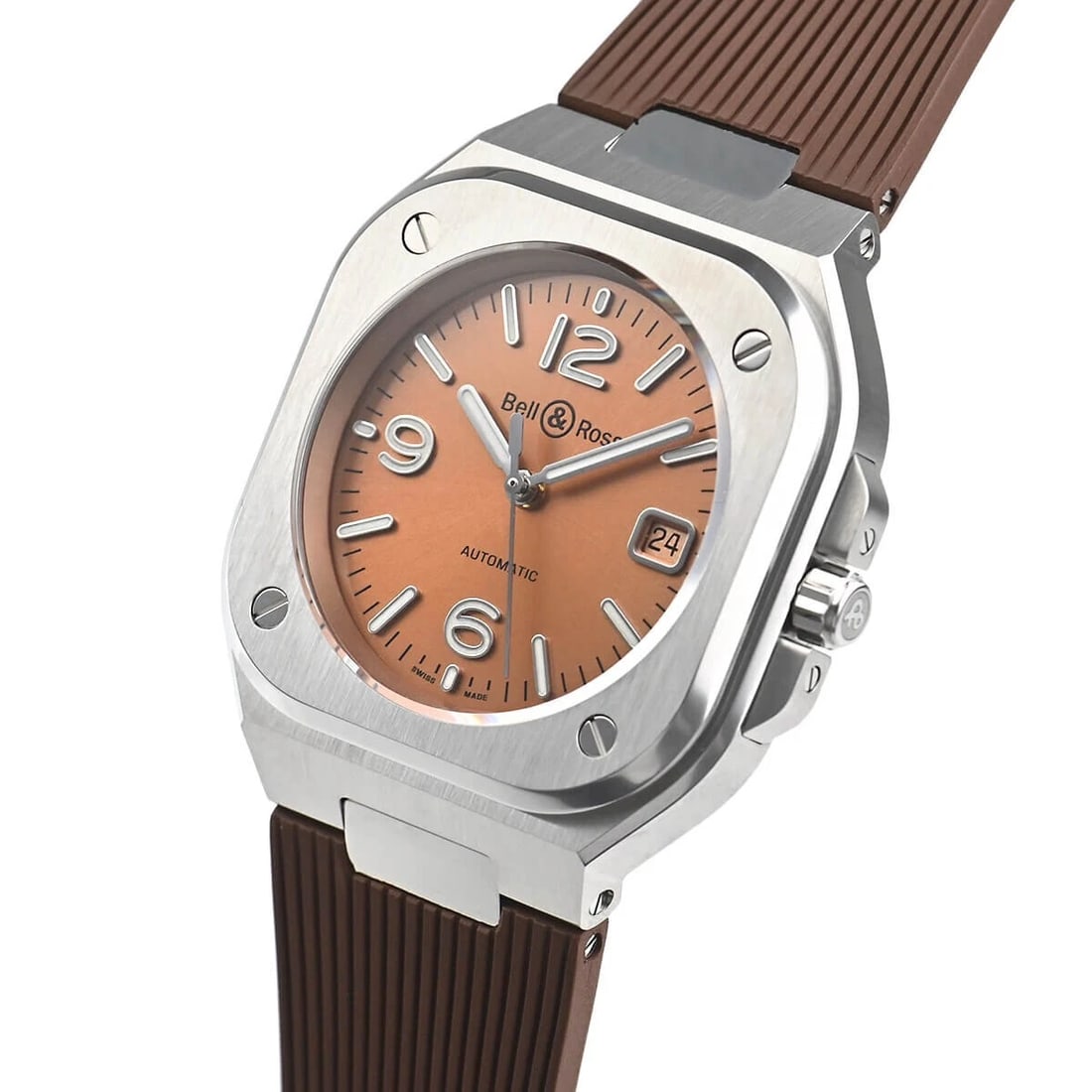 BELL & ROSS BR COPPER BROWNSTEEL WATCH: Bell & Ross BR COPPER BROWNSTEEL Watch Brand: Bell & Ross Type/Style: Wristwatch Material: SS Color: Dial Color Brown Size: Case Size: 40mm Accessories: None Accessories Notice: When purchasing