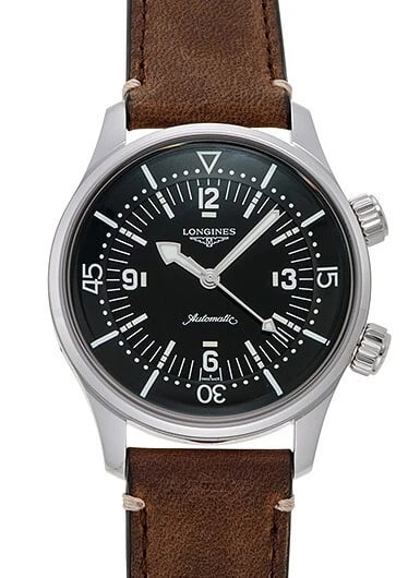 LONGINES LEGEND DIVER BLACK NEW WATCH: Longines Legend Diver Black New Watch Brand: Longines Type/Style: Wristwatch Material: SS leather Color: Dial Color Black Size: Case Size: 39mm Accessories: None Accessories Notice: When p