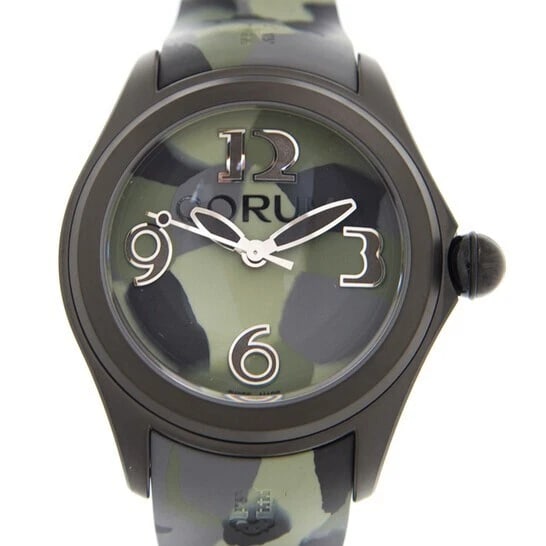 CORUM BUBBLE CAMOUFLAGE LIMITED EDITION WATCH: CORUM Bubble Camouflage Limited Edition Watch Brand: Corum Type/Style: Wristwatch Material: Titanium rubber Color: Dial Color Camouflage Size: Case Size: 47mm Accessories: None Accessories Notice:
