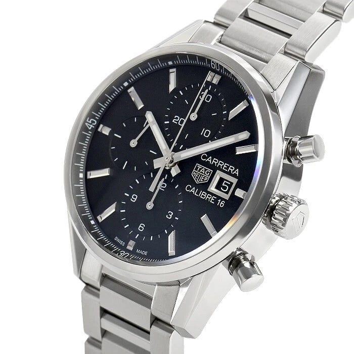 TAG HEUER CARRERA CALIBRE CHRONOGRAPH WATCH: TAG Heuer CARRERA Calibre Chronograph Watch Brand: TAG Heuer Type/Style: Wristwatch Material: SS Color: Dial Color Black Size: Case Size: 41mm Accessories: None Accessories Notice: When purchasing