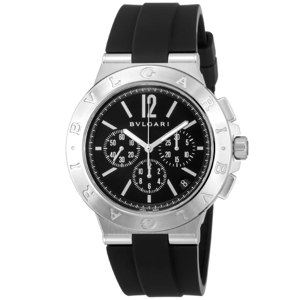 BVLGARI DIAGONO VELOCISSIMO WATCH: BVLGARI Diagono Velocissimo Watch Brand: Bvlgari Type/Style: Wristwatch Material: SS rubber Color: Dial Color Black Size: Case Size: 41mm Accessories: None Accessories Notice: When purchasing