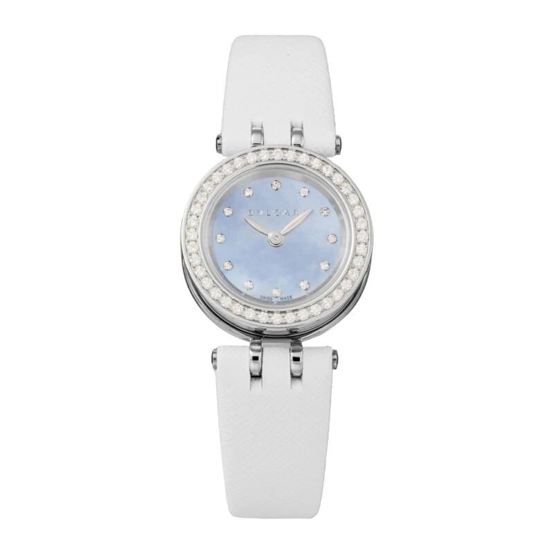 BVLGARI B-ZERO WATCH: BVLGARI B-zero Watch Brand: Bvlgari Type/Style: Wristwatch Material: Case material: Stainless steelBelt material: Calf leathe Color: Dial Color Blue pearl Size: Case diameter: 23 x 23 x 8.5 (mm),