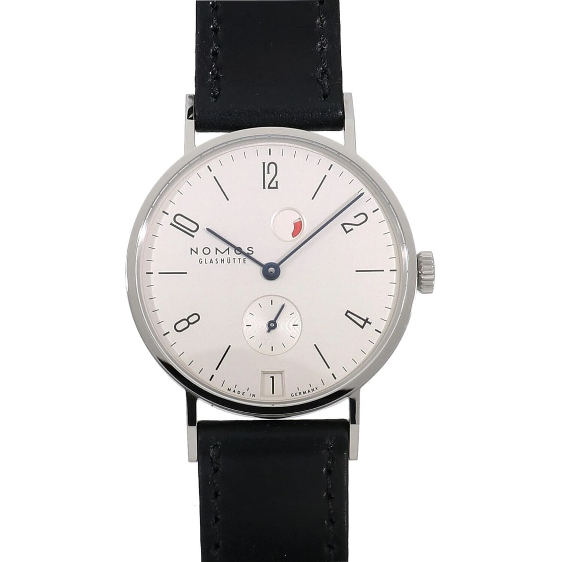 NOMOS TANGENTE POWER RESERVE DATE MEN'S WATCH: Nomos Tangente Power Reserve Date Men's Watch Brand: NOMOS Type/Style: Wristwatch Material: SS Color: Dial Color White Silver Size: Case Size: 35mm Accessories: None Accessories Notice: When