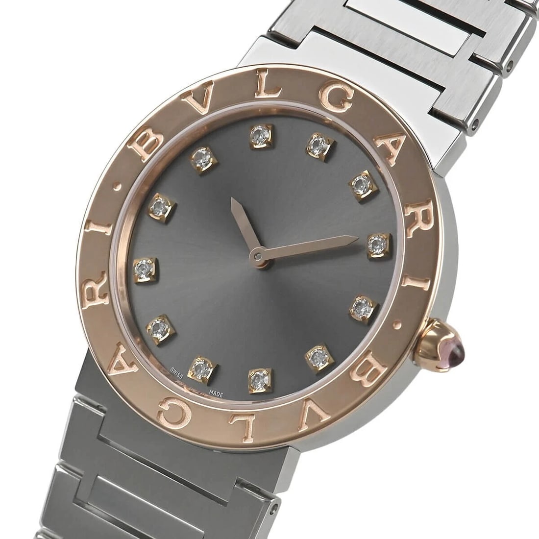 BVLGARI BULGARI BULGARI WATCH: BVLGARI Bulgari Bulgari Watch Brand: Bvlgari Type/Style: Wristwatch Material: SS + pink Gold Color: Dial Color Color Charcoal gray Size: Case Size: 33mm Accessories: None Accessories Notic