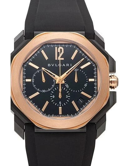 BULGARI OCTO ULTRANERO CHRONOGRAPH BLACK NEW WATCH: Bulgari Octo Ultranero Chronograph Black New Watch Brand: Bvlgari Type/Style: Wristwatch Material: DLC SS + 18k Pink Gold Color: Dial Color Black Size: Case Size: 41mm Accessories: None Ac