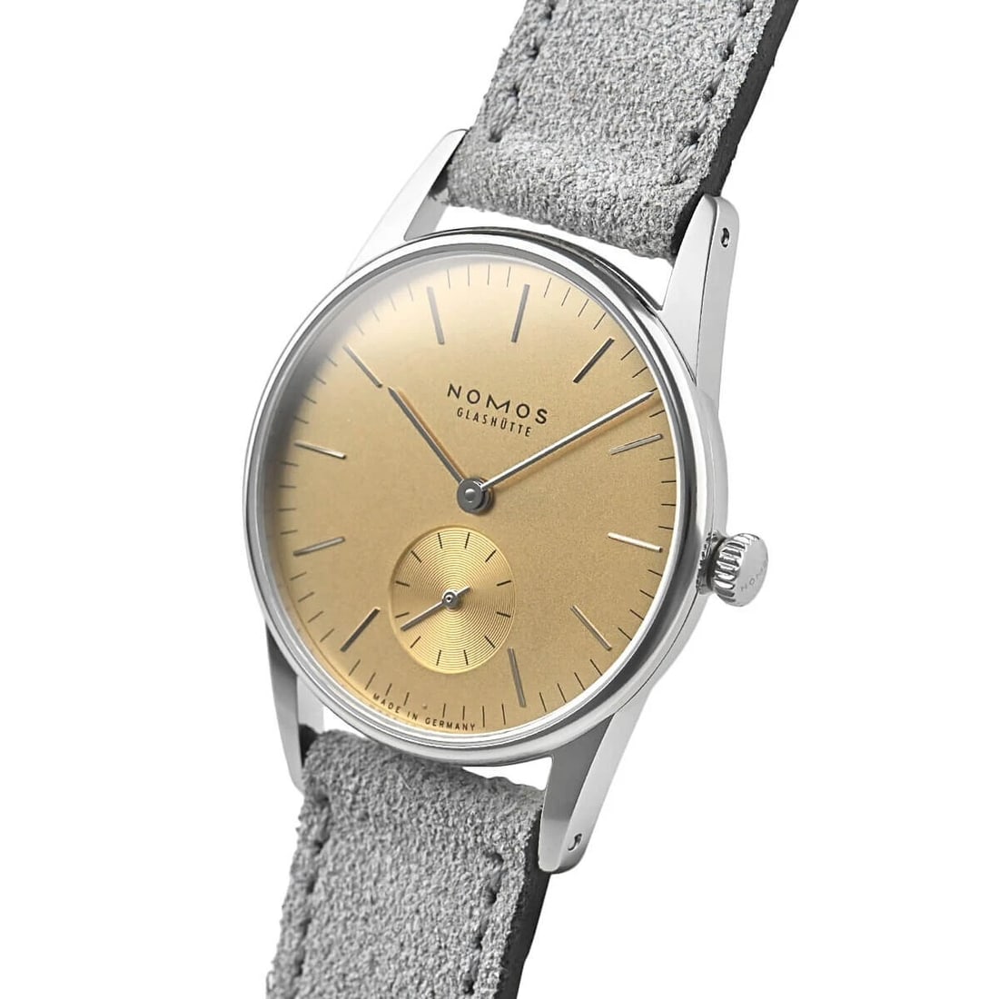 NOMOS GLASHUTTE ORION GOLD WATCH: Nomos Glashutte Orion Gold Watch Brand: NOMOS Type/Style: Wristwatch Material: SS Color: Dial Color Gold-tone Size: Case Size: 32.8mm Accessories: None Accessories Notice: When purchasing