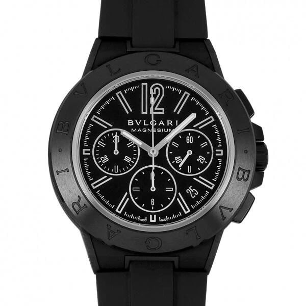 BVLGARI DIAGONO MAGNESIUM CHRONOGRAPH WATCH: BVLGARI Diagono Magnesium Chronograph Watch Brand: Bvlgari Type/Style: Wristwatch Material: Ceramic rubber Color: Dial Color Black Size: Case Size: 41mm Accessories: None Accessories Notice: When