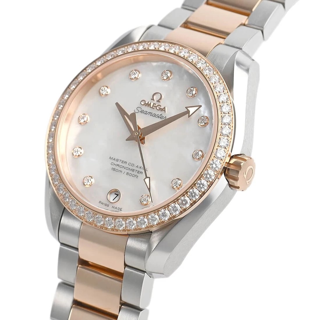 OMEGA SEAMASTER CO-AXIAL AQUA TERRA CHRONOMETER WATCH: OMEGA Seamaster Co-Axial Aqua Terra Chronometer Watch Brand: OMEGA Type/Style: Wristwatch Material: SS Color: Dial Color White MOP Size: Case Size: 38.5mm Accessories: None Accessories Not