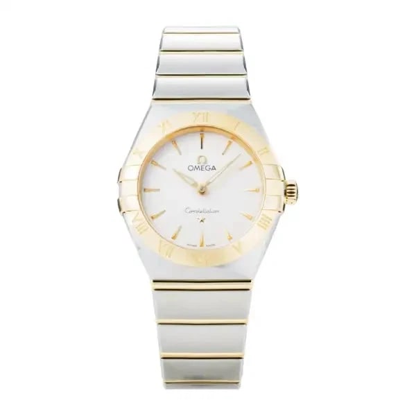 OMEGA CONSTELLATION SILVER WATCH: OMEGA Constellation Silver Watch Brand: OMEGA Type/Style: Wristwatch Material: SS + 18k Yellow Gold Color: Dial Color Silver Size: Case Size] 28mm x 28mm x 8.5mm Accessories: None Accessories Notice: