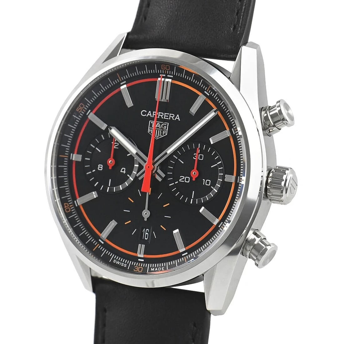 TAG HEUER CARRERA CALIBRE HEUER CHRONOGRAPH WATCH: TAG Heuer CARRERA CALIBRE Heuer Chronograph Watch Brand: TAG Heuer Type/Style: Wristwatch Material: SS Color: Dial Color Black Size: Case Size: 42mm Accessories: None Accessories Notice: When