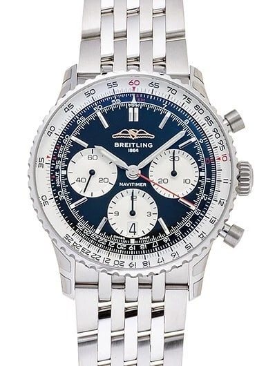 BREITLING NAVITIMER B CHRONOGRAPH BLACK/SILVER NEW WATCH (1 of 2)