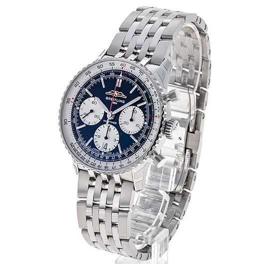 BREITLING NAVITIMER B CHRONOGRAPH BLACK/SILVER NEW WATCH - 2