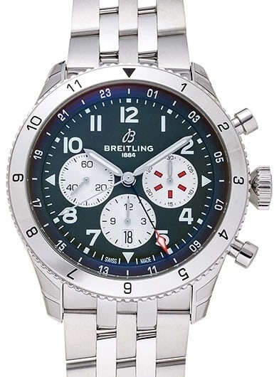 BREITLING SUPER AVI B CHRONOGRAPH GMT CURTISS WARHAWK WATCH: Breitling Super Avi B Chronograph GMT Curtiss Warhawk Watch Brand: Breitling Type/Style: Wristwatch Material: SS CE Color: Dial Color khaki silver Size: Case Size: 46mm Accessories: None A