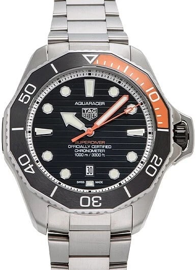TAG HEUER AQUARACER PROFESSIONAL SUPER DIVER BLACK NEW WATCH: Tag Heuer Aquaracer Professional Super Diver Black New Watch Brand: TAG Heuer Type/Style: Wristwatch Material: Titanium Color: Dial Color Black Size: Case Size: 45mm Accessories: None Accessories