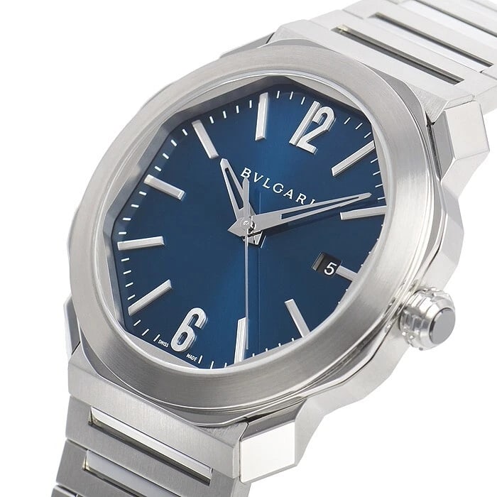 BULGARI OCTO ROMA WATCH: Bulgari Octo Roma Watch Brand: Bvlgari Type/Style: Wristwatch Material: SS Color: Dial Color Blue Size: Case Size: 41mm Accessories: None Accessories Notice: When purchasing pre-owned goods, please