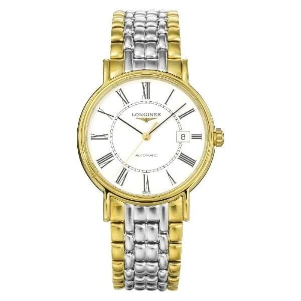LONGINES PRESENSE WATCH: Longines Presense Watch Brand: Longines Type/Style: Wristwatch Material: Case Stainless steel/Stainless steel (Yellow gold PVD) Color: Dial Color Blue Size: Case size] Height 38 x width 38 x thickness
