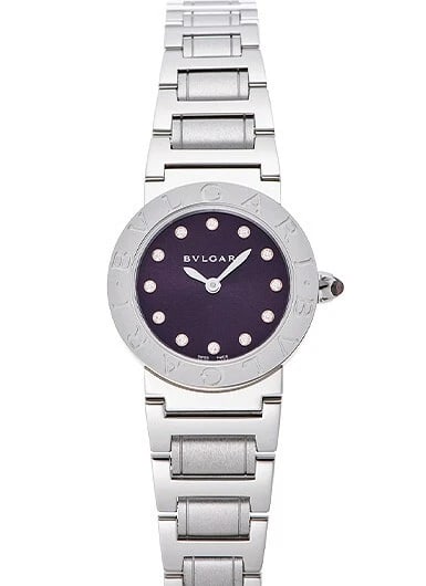BULGARI BULGARI BRUGARI PURPLE NEW WATCH: Bulgari Bulgari Brugari Purple New Watch Brand: Bvlgari Type/Style: Wristwatch Material: SS Color: Dial Color purple Size: Case Size: 26mm Accessories: None Accessories Notice: When purcha