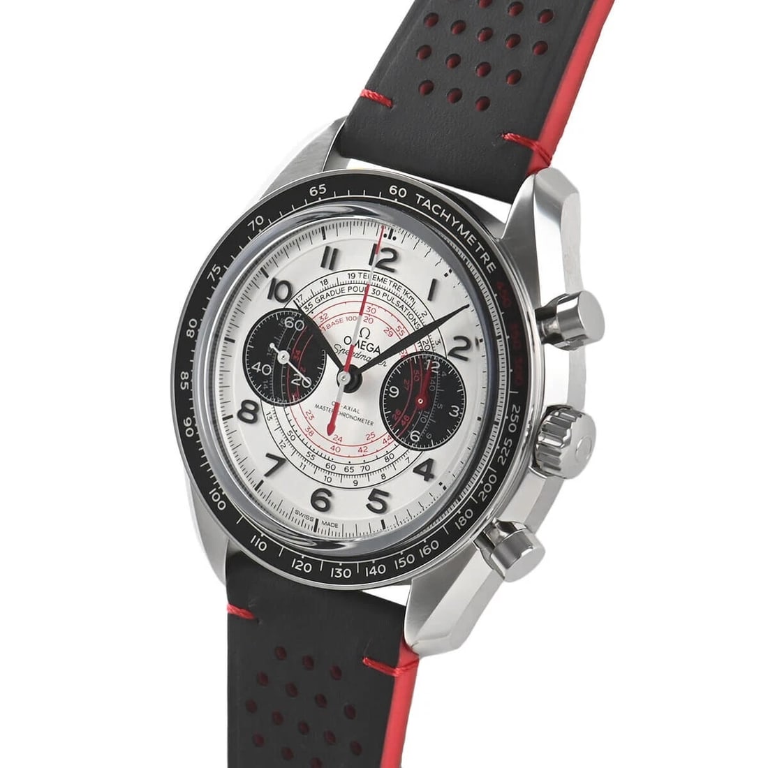 OMEGA SPEEDMASTER CO-AXIAL MASTER CHRONOMETER WATCH: Omega Speedmaster Co-Axial Master Chronometer Watch Brand: OMEGA Type/Style: Wristwatch Material: SS Color: Dial Color Silver/black Size: Case Size: 43mm Accessories: None Accessories Notice: When