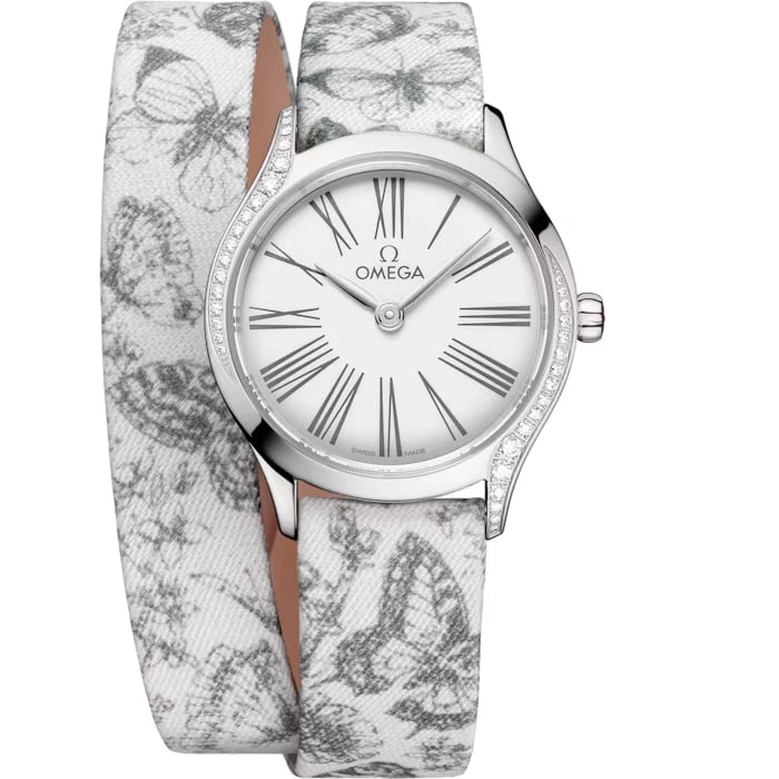 OMEGA DE VILLE MINI TRESOR WOMEN'S WATCH: OMEGA De Ville Mini Tresor Women's Watch Brand: OMEGA Type/Style: Wristwatch Material: SS Color: Dial Color White Size: Case Size: 26mm Accessories: None Accessories Notice: When purchasing pre-owned