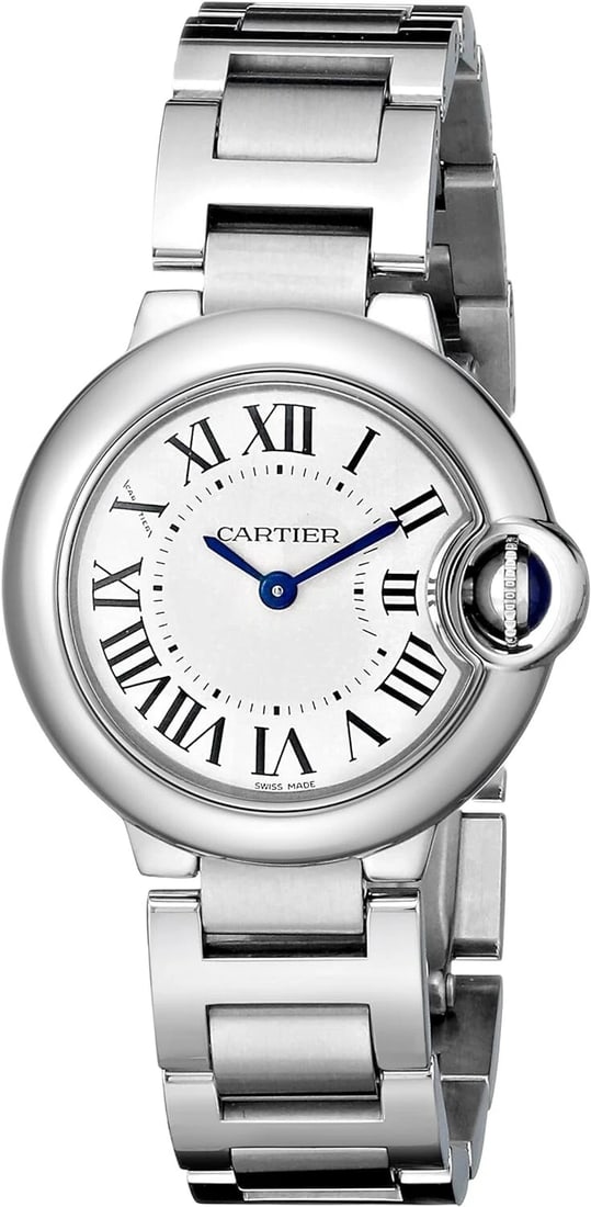 CARTIER BALLON BLEU WATCH: CARTIER Ballon Bleu Watch Brand: Cartier Type/Style: Wristwatch Material: SS Color: Dial Color Silver Size: Case Size: 28mm Accessories: None Accessories Notice: When purchasing pre-owned goods,