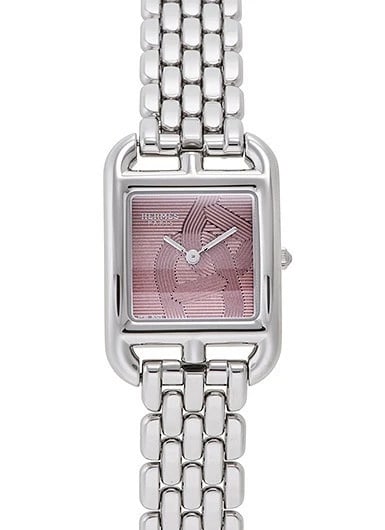 HERMES CAPE COD PINK BRAND NEW WATCH: Hermes Cape Cod Pink Brand New Watch Brand: HERM?S Type/Style: Wristwatch Material: SS Color: Dial Color Pink Size: Case Size: 31 x 23mm Accessories: None Accessories Notice: When purchasing