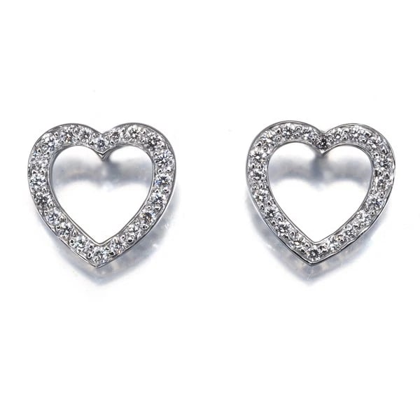 TIFFANY&CO. EARRINGS DIAMOND HEART 950 PLATINUM: Tiffany&Co. Earrings Diamond Heart 950 Platinum Brand: Tiffany & Co. Type/Style: EarRing Material: 950 / Platinum, Main Stone/Creation Natural Color: Silver Size: Design size: 8.4 x 8.5mm Accessor