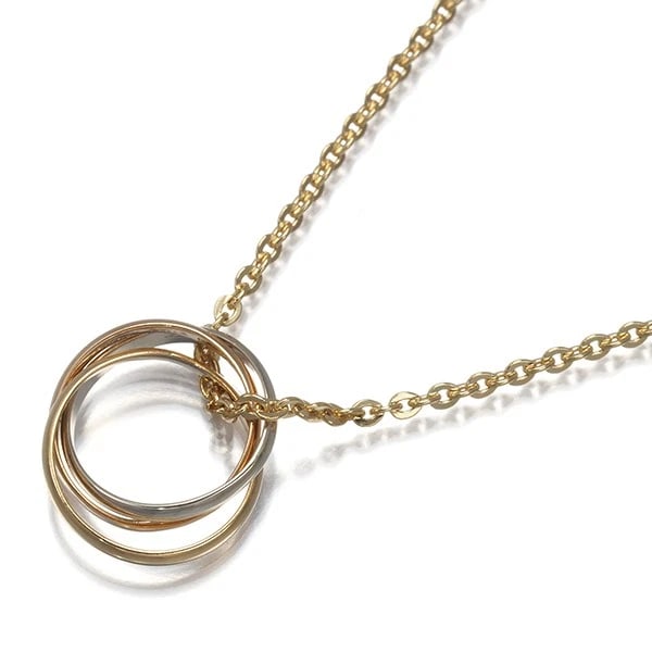CARTIER NECKLACE TRINITY 18K 750 YELLOW WHITE ROSE GOLD: Cartier Necklace Trinity 18K 750 Yellow White Rose Gold Brand: Cartier Type/Style: Necklace Material: 18K 750 Yellow White Rose Gold Color: Yellow White Rose Gold Size: Necklace length: 41cm Pendant
