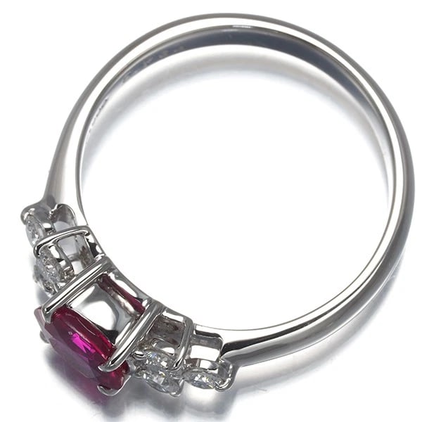 RUBY DIAMOND RING 900 PLATINUM - 3