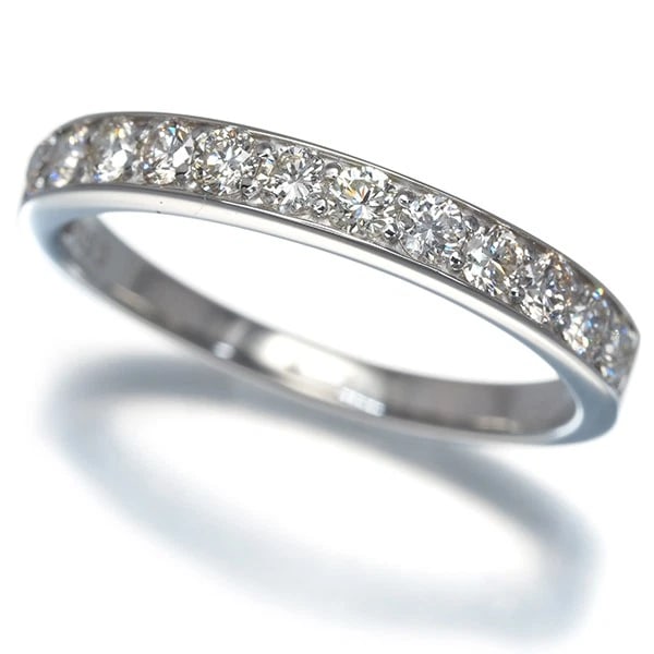 DIAMOND HALF ETERNITY RING 900 PLATINUM: Diamond Half Eternity Ring 900 Platinum Brand: Unbranded Type/Style: Ring Material: 900 Platinum, Main Stone/Creation Natural Color: silver Size: US 7 Accessories: None Accessories Notice: When