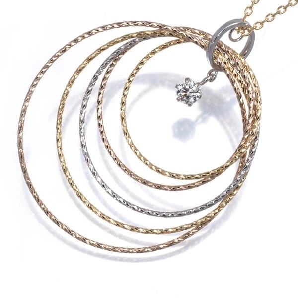 DIAMOND NECKLACE 18K YG/WG/RG: Diamond Necklace 18K YG/WG/RG Brand: Unbranded Type/Style: Necklace Material: 18K YG/WG/RG Color: YG/WG/RG Size: Necklace length: 45cm Pendant size: 28.8 x 28.3mm Total length of the pendant