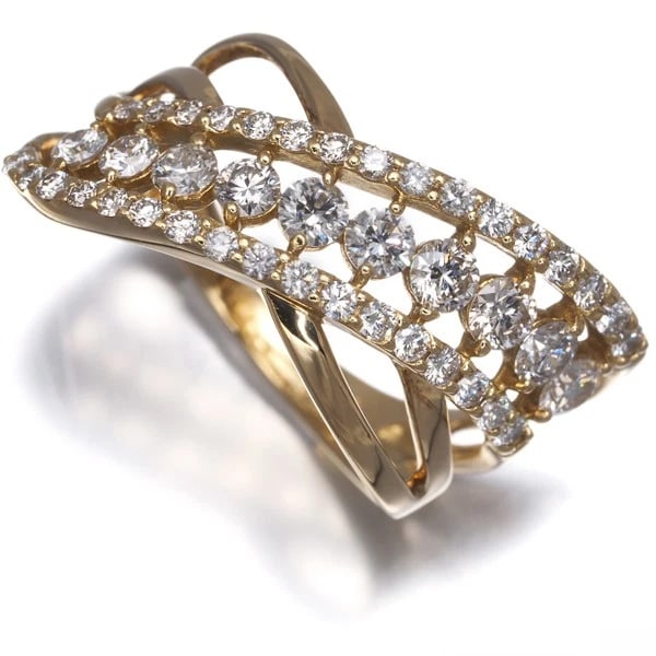 DIAMOND RING 18K 750 YELLOW GOLD (1 of 3)