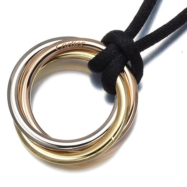 CARTIER NECKLACE18K 750 YELLOW WHITE ROSE GOLD/CORD (1 of 2)
