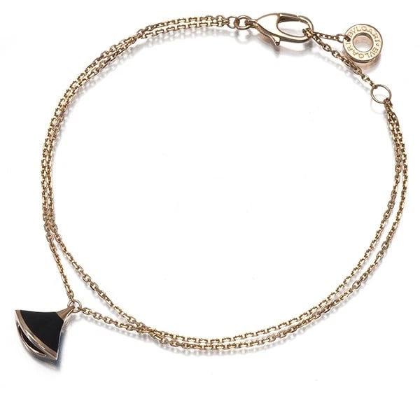 BVLGARI BRACELET ONYX 18K 750 ROSE GOLD: BVLGARI Bracelet Onyx 18K 750 Rose Gold Brand: BVLGARI Type/Style: Bracelet Material: 18K 750 Rose Gold, Main Stone/Creation Natural Color: Rose Gold Size: Inner circumference: 15.5 / 17.5cm Design si