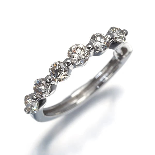 LIGHT BROWN DIAMOND HOOP SINGLE EARRING 900 PLATINUM (1 of 3)
