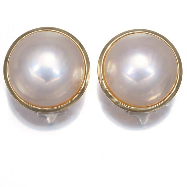 TASAKI EARRINGS MABE PEARL 18K 750 YELLOW GOLD: TASAKI Earrings Mabe Pearl 18K 750 Yellow Gold Brand: TASAKI Type/Style: EarRing Material: 18K 750 Yellow Gold Color: Yellow Size: Design Size: Diameter Approximately 16.5mm Accessories: None