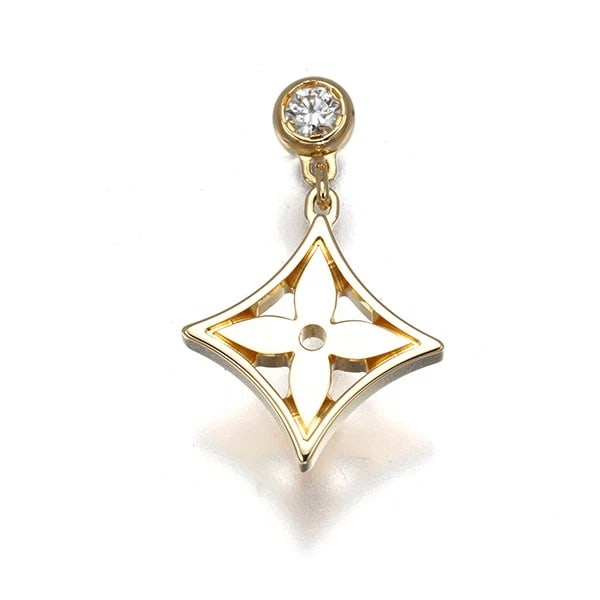 LOUIS VUITTON SINGLE EARRING DIAMOND I 18K 750 YELLOW GOLD: Louis Vuitton Single Earring Diamond I 18K 750 Yellow Gold Brand: Louis Vuitton Type/Style: Single EarRing Material: 18K / 750 / Yellow Gold, Main Stone/Creation Natural Color: Yellow Gold Size:
