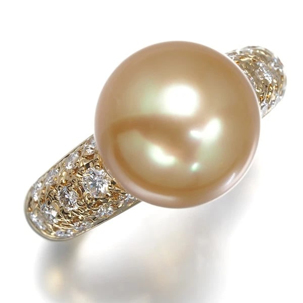 TASAKI RING GOLDEN SOUTH SEA PEARL DIAMOND 18K YG: TASAKI Ring Golden South Sea Pearl Diamond 18K YG Brand: TASAKI Type/Style: Ring Material: 18K / 750 / Yellow Gold, Main Stone/Creation cultured Color: YELLOW GOLD Size: US 5 Accessories: None