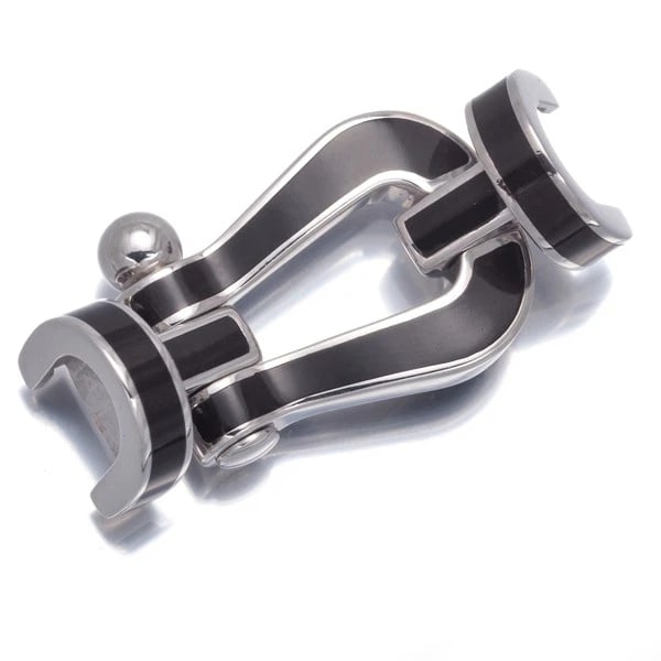 FRED BUCKLE FOR BRACELET 18K 750 WHITE GOLD/ENAMEL: FRED Buckle for Bracelet 18K 750 White Gold/Enamel Brand: FRED Type/Style: Bracelet Material: 18K 750 White Gold/Enamel Color: none Size: Design size: 14.0 x 25.3mm Accessories: None Acces