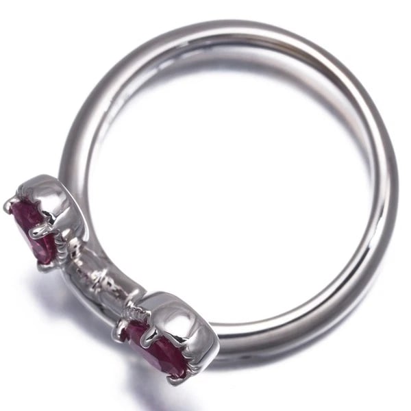 CISEY RING RUBY DIAMOND MILGRAIN 18K 750 WHITE GOLD - 3